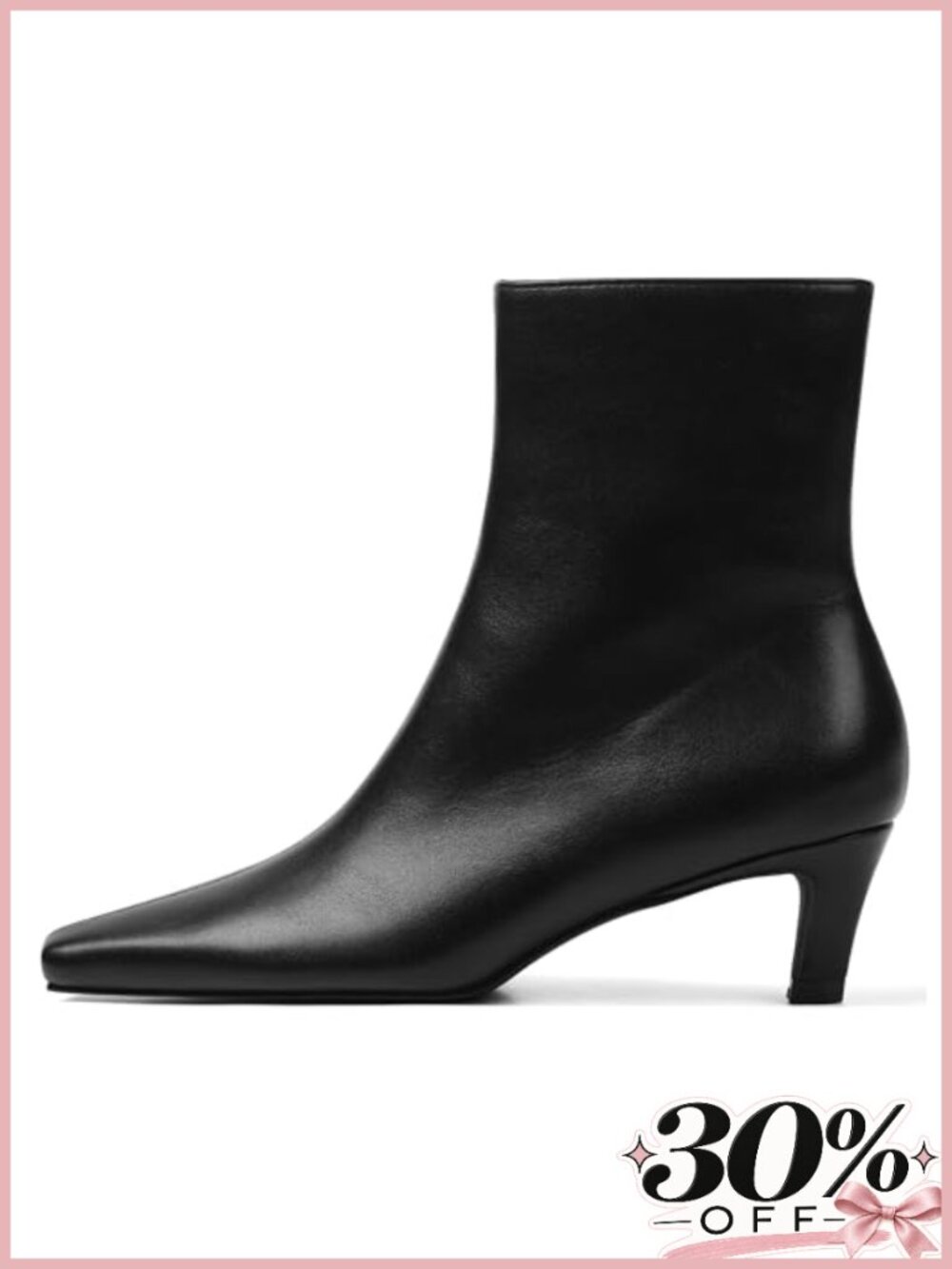 Kitten Heel Ankle Boots Square Toe Pull-On Booties Low Heel Women's